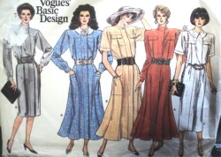1910 VOGUE SHORT - LONG SLEEVE  STRAIGHT -FLARE LONGER DRESS LENGTHS PATTERN  8-12; 14-18 choice